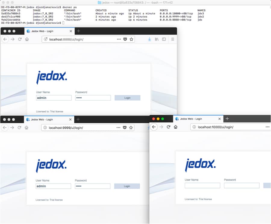 3x Jedox mit 3 Containern in 3 Minuten